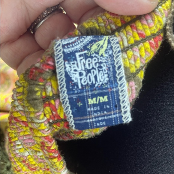 Free People Paisley Multi Media Strappy Top with Fringe Tulip Back Size M - Picture 3 of 16